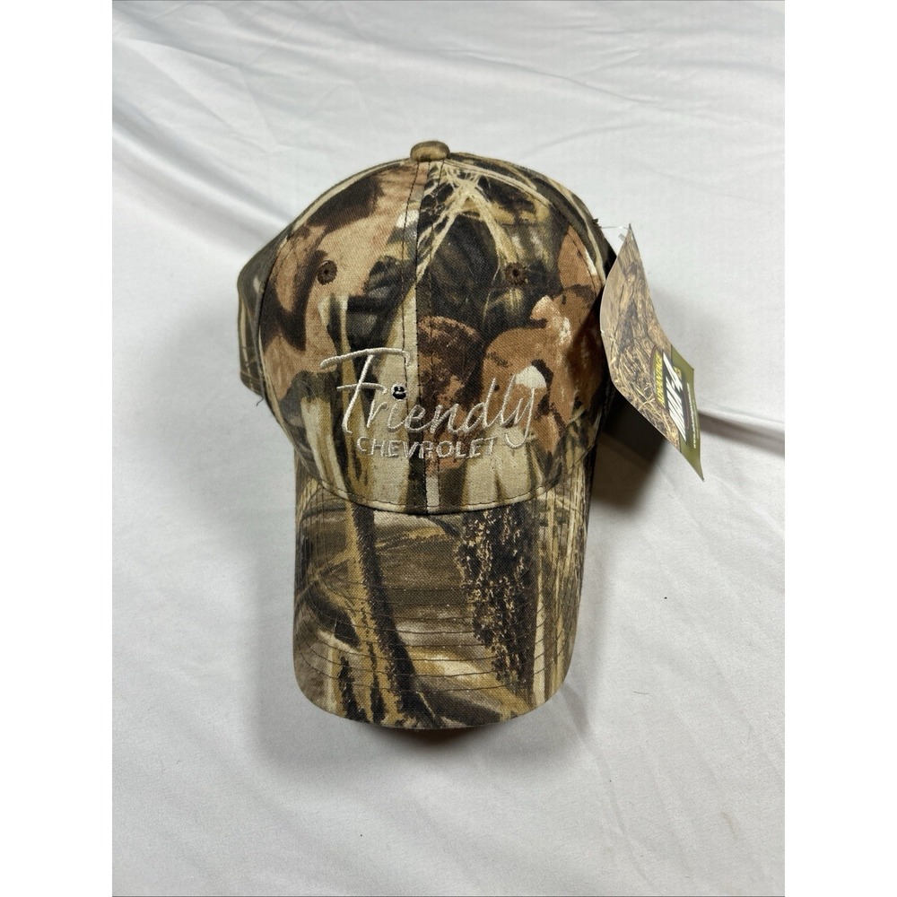 Vintage Friendly Chevrolet Hat Car Mens Green Camo Y2K Friendly Outdoor NWT